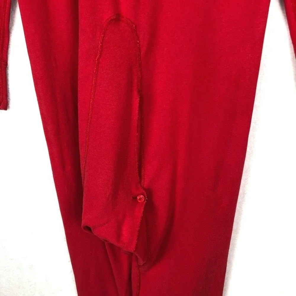 VTG CARHARTT K12 Cotton‎ Union Suit Men's XL Red Long Sleeve One Piece Thermal